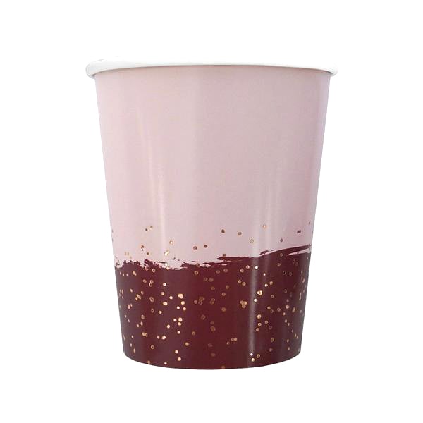 Vaso geométrico burdeos / 8 uds.