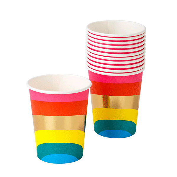 Vaso Arcoíris multicolor / 12 uds.