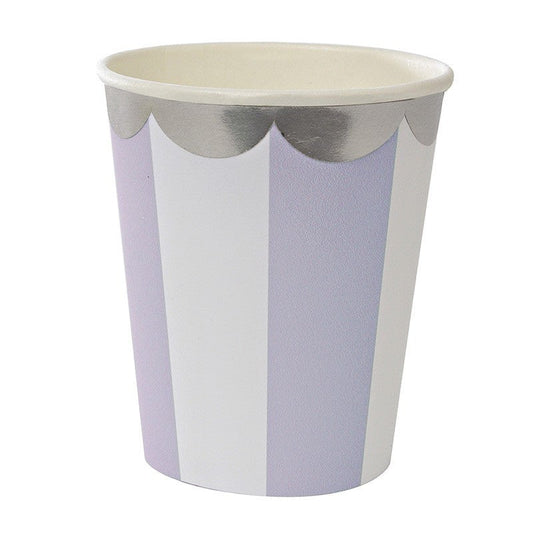 Vasos Toot Sweet lila y plata / 8 uds. - La Fiesta de Olivia