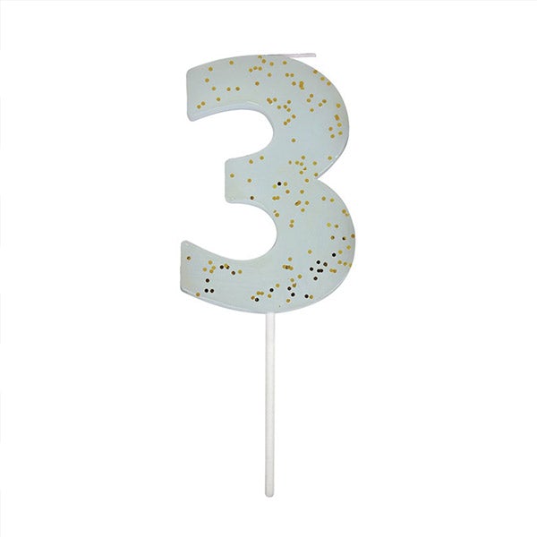 Vela número 3 purpurina