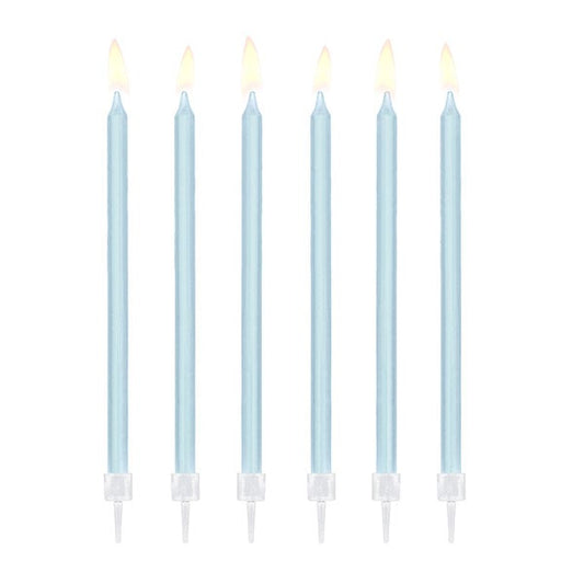Velas largas celeste basic / 12 ud.