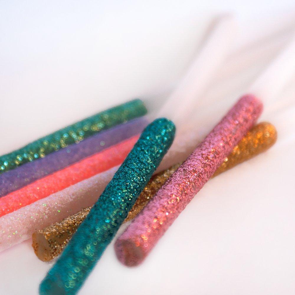 Velas mix multicolor glitter / 16 ud.
