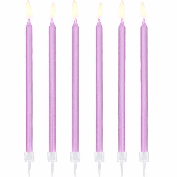 Velas largas lila basic / 12 ud.