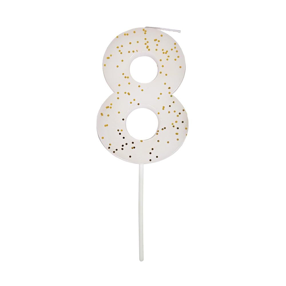 Vela número 8 purpurina