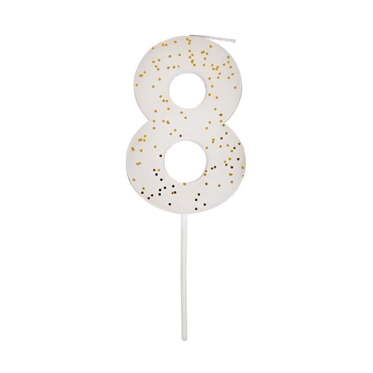 Vela número 8 purpurina