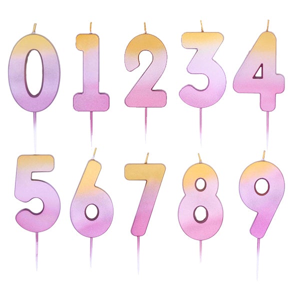 Velas número degradé rosa