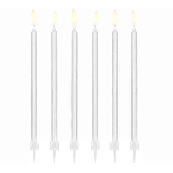 Velas largas blancas basic / 12 ud.