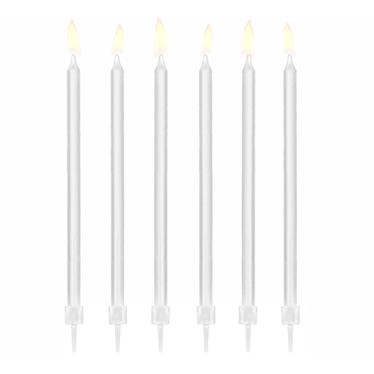 Velas largas blancas basic / 12 ud.