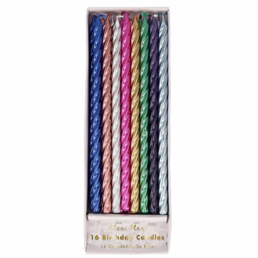 Mix velas largas Twist metálicas  / 16 ud.