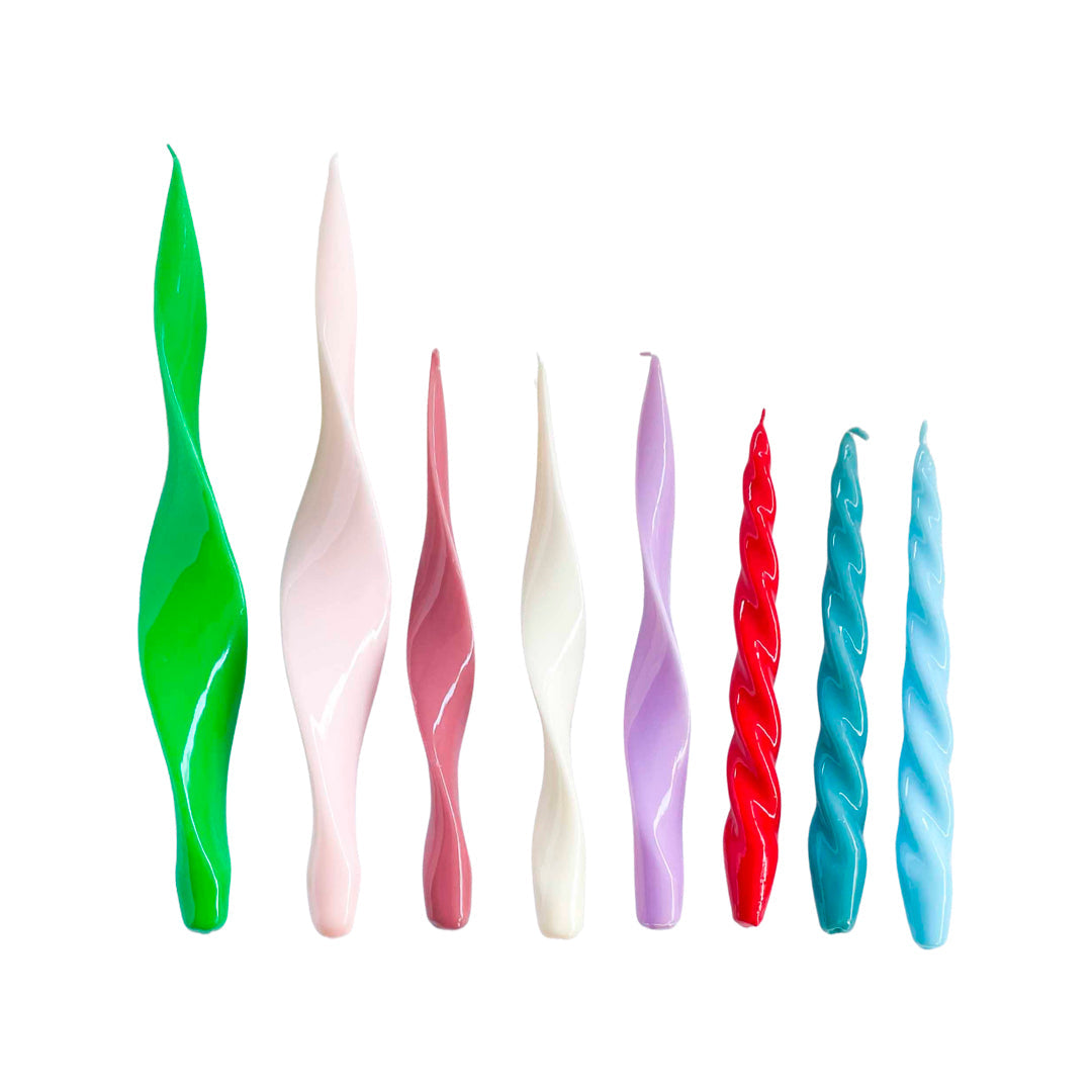 Velas retorcidas esmaltadas premium / 2 uds.