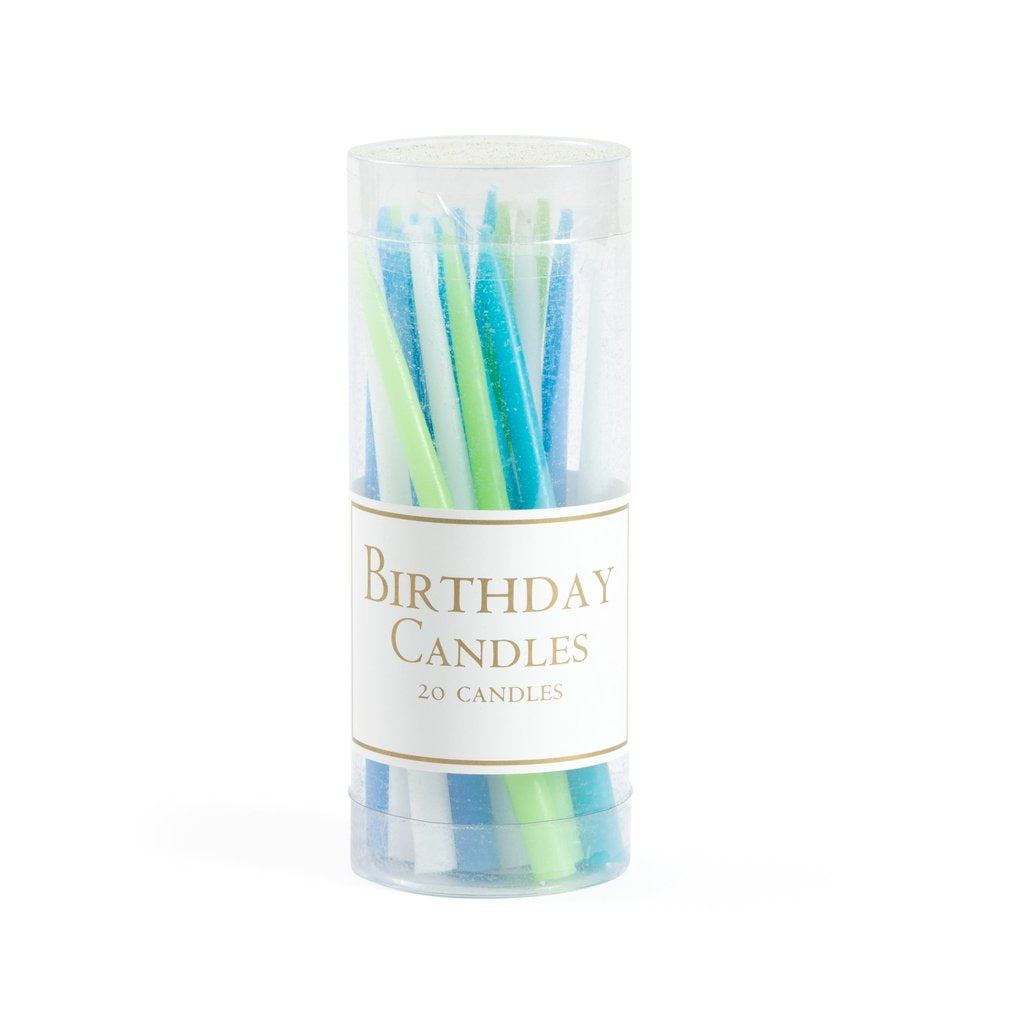 Velas mix azul, verde y blanco / 20 uds.
