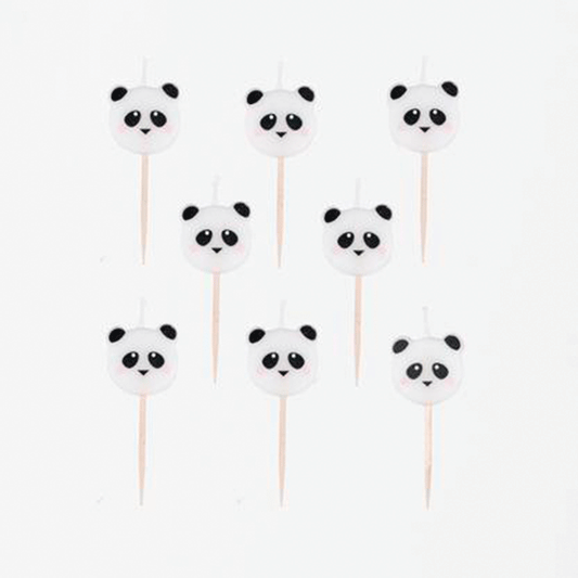 Velas panda / 8 ud.