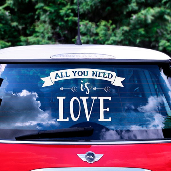 Vinilo para coche de boda "All you need"