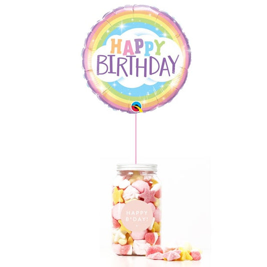 WOW BOX Arcoiris, golosinas y mensaje personalizado.