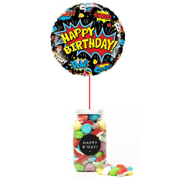 WOW BOX Súper Héroe, golosinas y mensaje personalizado.